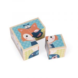 6 Cubos de madera Animales - Janod