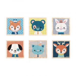 6 Cubos de madera Animales - Janod