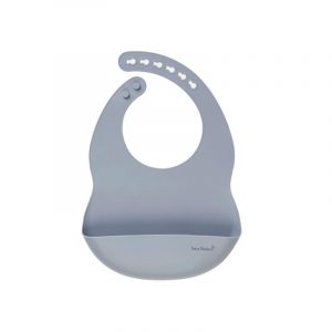 Babero de Silicona Liso Nordic Azul Mist