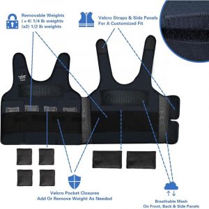 CHALECO LASTRADO SENSORIAL NEGRO