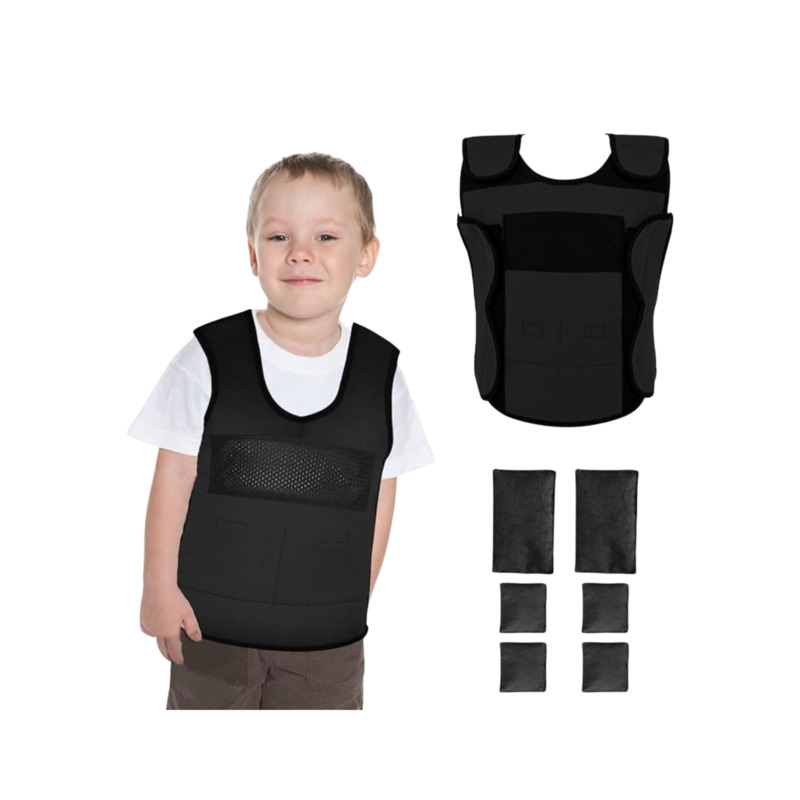 CHALECO LASTRADO SENSORIAL NEGRO