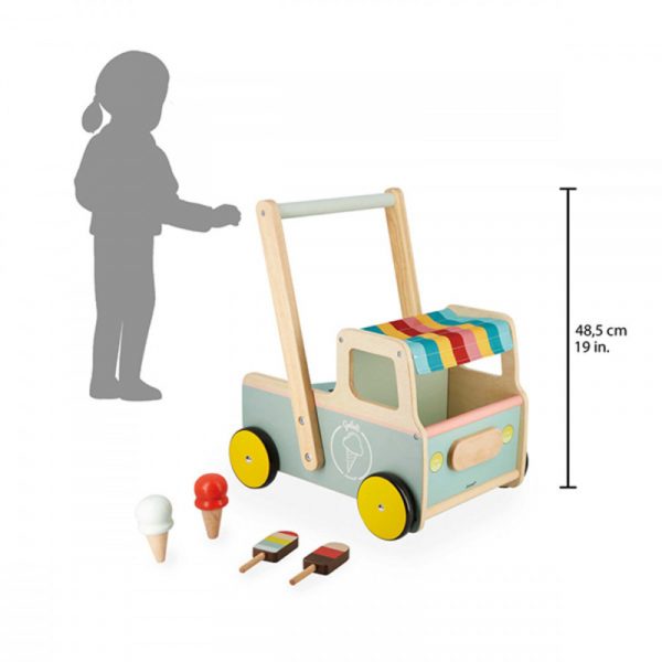 Carrito andador de madera - Camión de helados - Janod