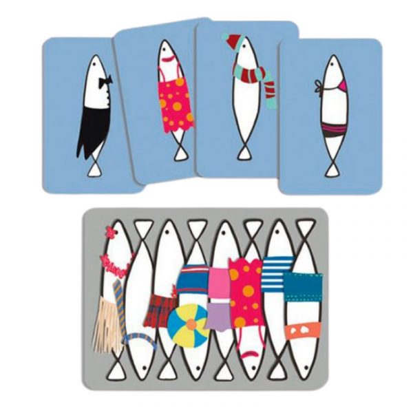JUEGO DE OBSERVACION Y MEMORIA SARDINES +5 2-4 JUG DJECO