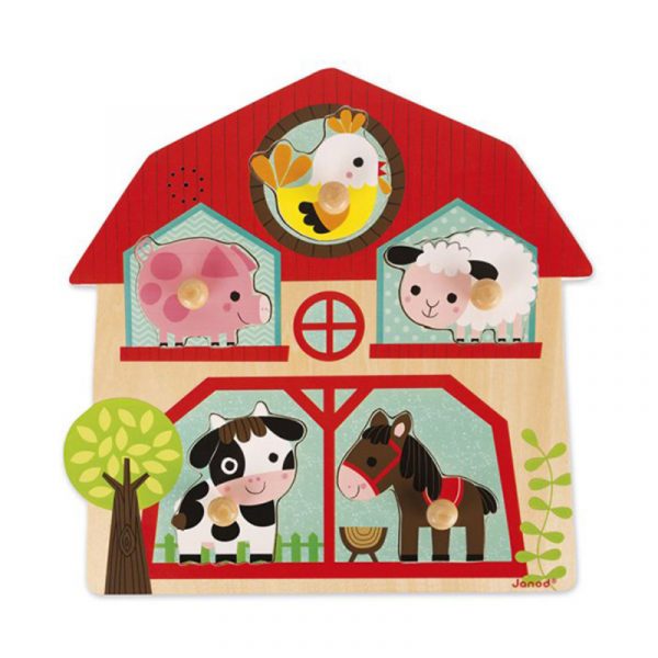 Puzzle Encajable Musical de Madera Granja