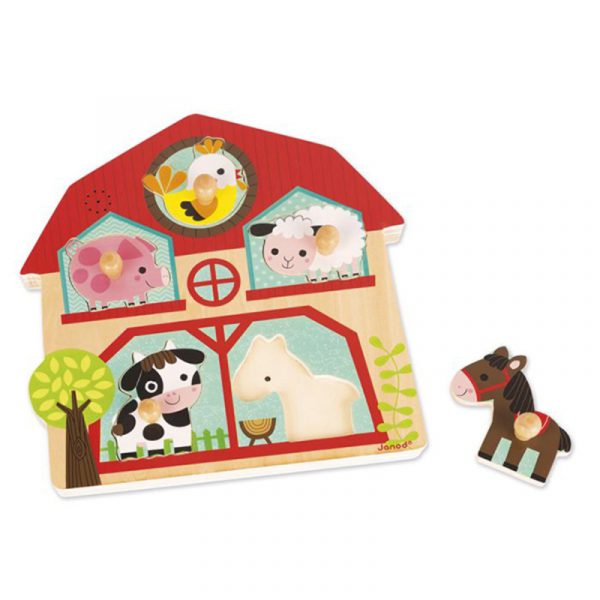 Puzzle Encajable Musical de Madera Granja