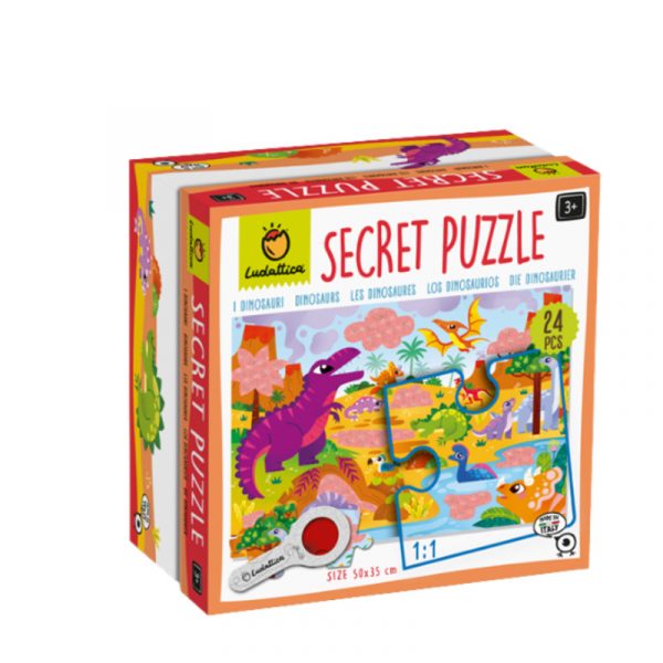 SECRET PUZZLE LOS DINOSAURIOS +3 24PCS LUDATTICA