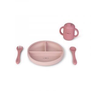 Set de Alimentación con Compartimentos Rosa