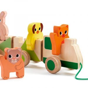 Tren de madera Granja