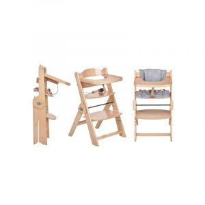 TRONA PLEGABLE NATURAL COJIN GRIS