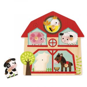 Puzzle Encajable Musical de Madera Granja