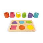 Puzzle con 6 figuras sensoriales de madera