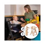 TRONA PLEGABLE NATURAL COJIN GRIS